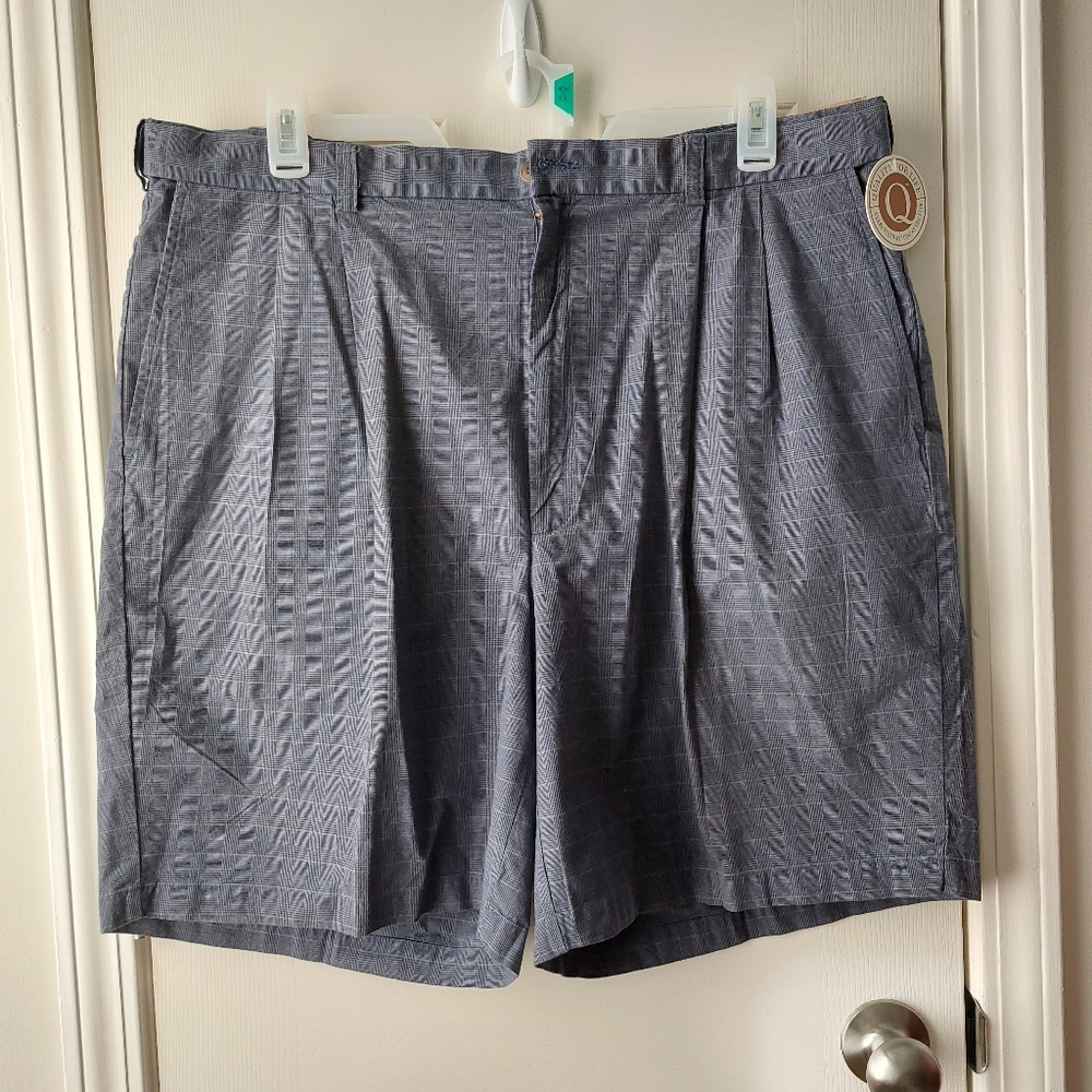 Haggar Madras - NWT Men's Shorts "Madras Check" Navy Size 42W Classic Fit